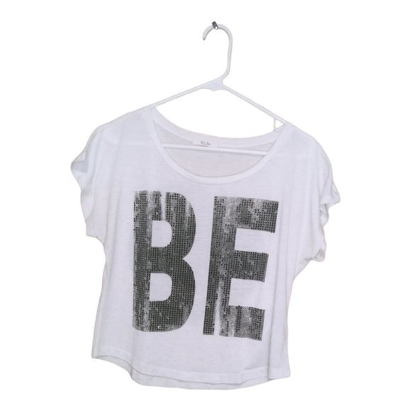 Bling Be Happy Loose Crop Top with‎ Smiley Face Size S - Picture 4 of 5